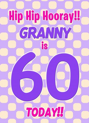 Granny 60th Birthday Card (Purple Spots)