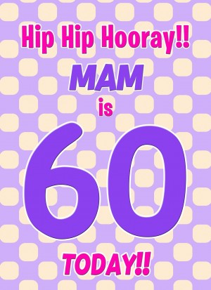 Mam 60th Birthday Card (Purple Spots)