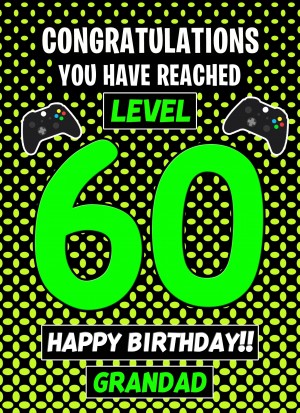 Grandad 60th Birthday Card (Level Up Gamer)