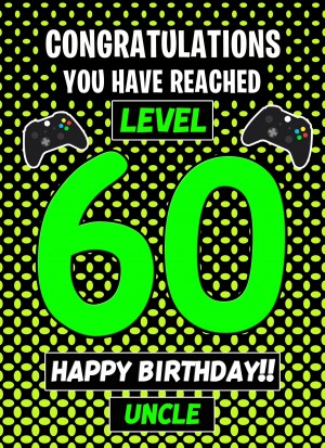 Uncle 60th Birthday Card (Level Up Gamer)
