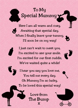 from The Bump Poem Verse 'to My Special Mummy' Baby Pink Greeting Card (Baby Shower, Just Because)