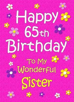 Sister 65th Birthday Card (Pink)