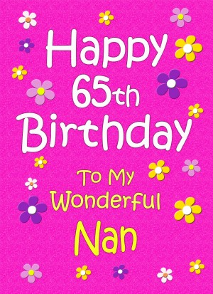 Nan 65th Birthday Card (Pink)