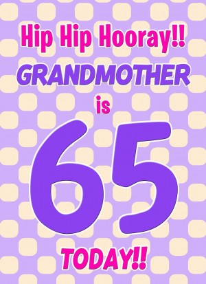 Grandmother 65th Birthday Card (Purple Spots)
