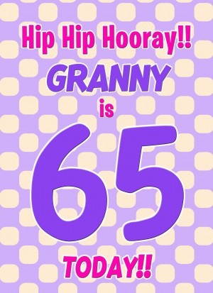 Granny 65th Birthday Card (Purple Spots)