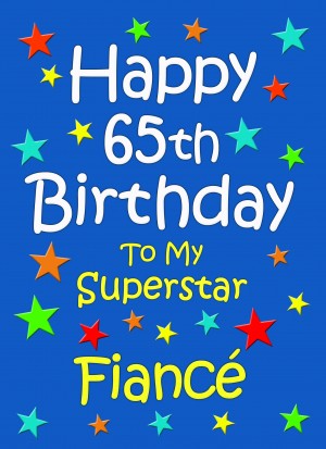 Fiance 65th Birthday Card (Blue)