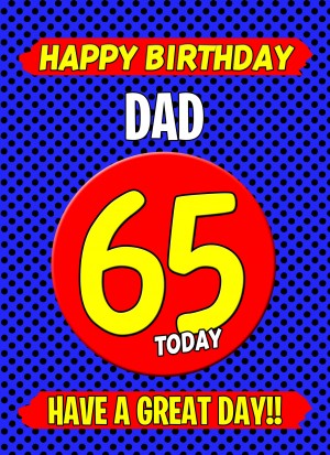 Dad 65th Birthday Card (Blue)