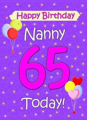 Nanny 65th Birthday Card (Lilac)