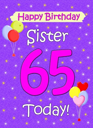 Sister 65th Birthday Card (Lilac)