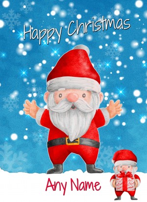 Personalised Christmas Card (Santa Blue)