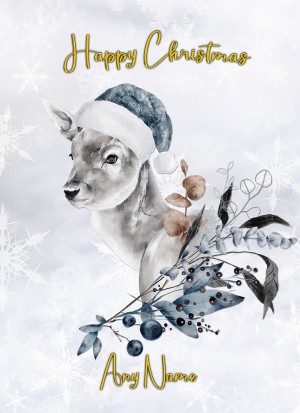 Personalised Christmas Card (Deer)