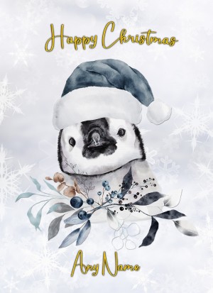 Personalised Christmas Card (Penguin)