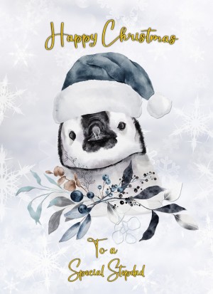 Christmas Card For Stepdad (Penguin)