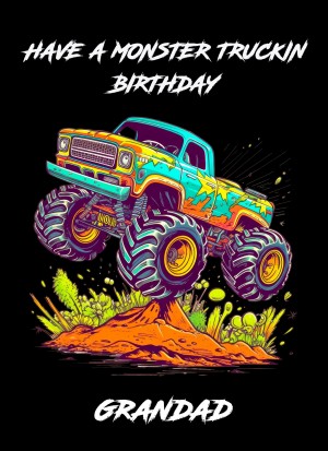 Monster Truck Birthday Card for Grandad