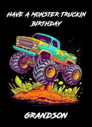 Monster Truck Birthday Card for Grandson