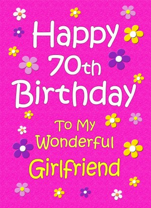 Girlfriend 70th Birthday Card (Pink)