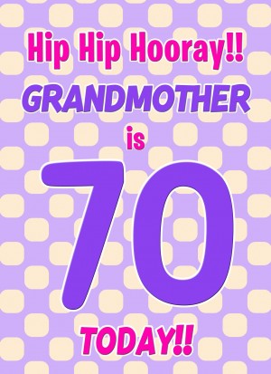 Grandmother 70th Birthday Card (Purple Spots)