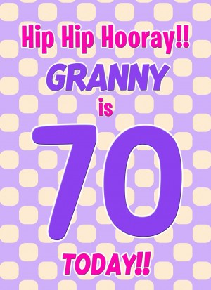 Granny 70th Birthday Card (Purple Spots)
