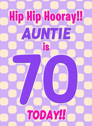 Auntie 70th Birthday Card (Purple Spots)