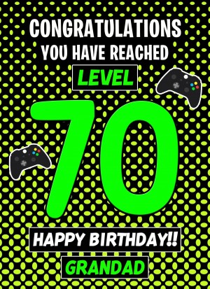 Grandad 70th Birthday Card (Level Up Gamer)