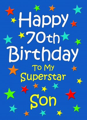 Son 70th Birthday Card (Blue)