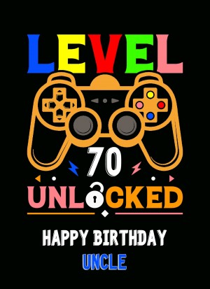 Uncle 70th Birthday Card (Gamer, Design 4)