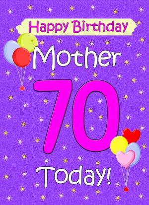Mother 70th Birthday Card (Lilac)