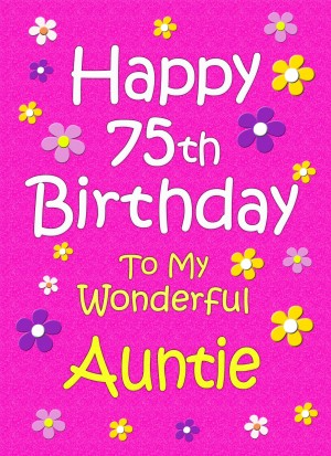 Auntie 75th Birthday Card (Pink)