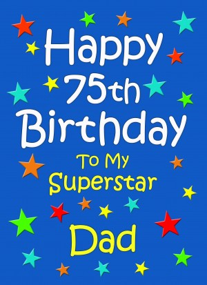 Dad 75th Birthday Card (Blue)