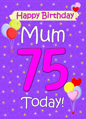Mum 75th Birthday Card (Lilac)