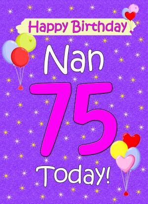 Nan 75th Birthday Card (Lilac)