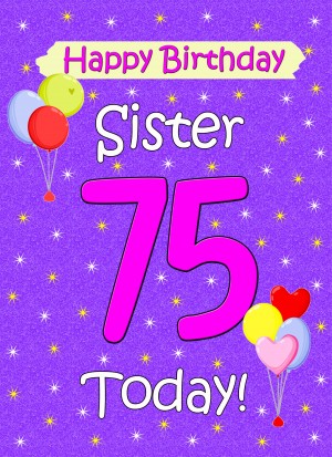 Sister 75th Birthday Card (Lilac)