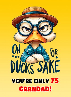 Grandad 75th Birthday Card (Funny Duck Humour)