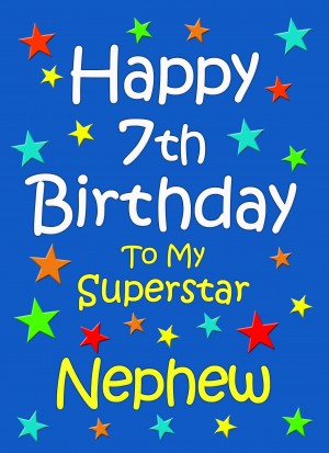 Nephew 7th Birthday Card (Blue)