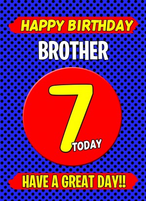 Brother 7th Birthday Card (Blue)