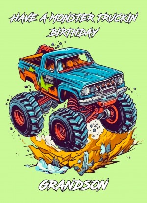 Monster Truck Birthday Card for Grandson