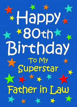 Father in Law 80th Birthday Card (Blue)
