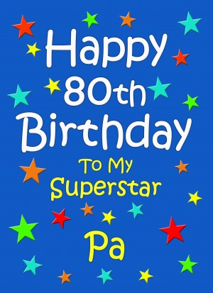 Pa 80th Birthday Card (Blue)