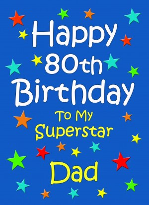 Dad 80th Birthday Card (Blue)