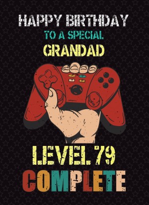 Grandad 80th Birthday Card (Gamer, Design 3)