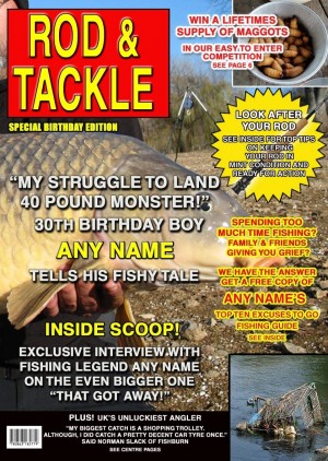 Personalised Fishing Magazine Spoof Birthday Card