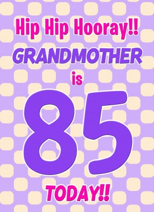 Grandmother 85th Birthday Card (Purple Spots)