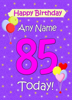 Personalised 85th Birthday Card (Lilac)