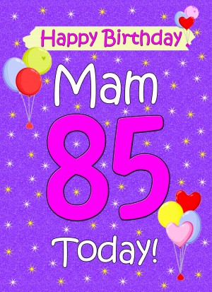 Mam 85th Birthday Card (Lilac)