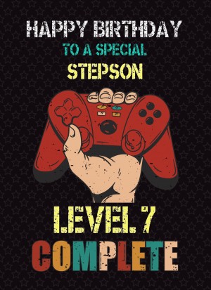 Stepson 8th Birthday Card (Gamer, Design 3)