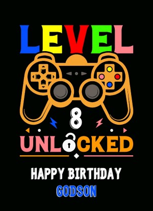 Godson 8th Birthday Card (Gamer, Design 4)