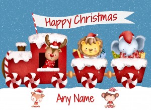 Personalised Christmas Card (Happy Christmas, Train)