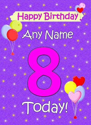 Personalised 8th Birthday Card (Lilac)