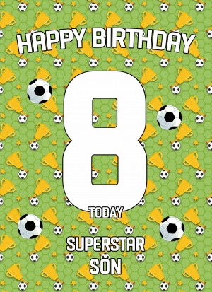 8th Birthday Football Card for Son