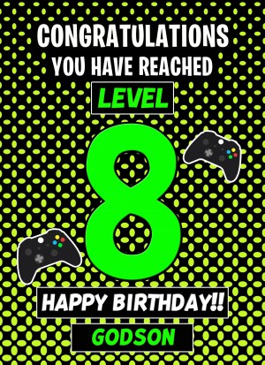 Godson 8th Birthday Card (Level Up Gamer)